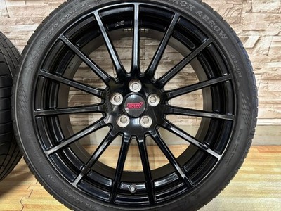 JDM Rare Subaru Genuine STI ENKEI Black 5H100 7J+48 2023 Model 225/40R (No Tires) - Image 2