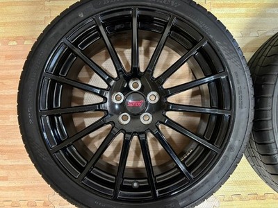 JDM Rare Subaru Genuine STI ENKEI Black 5H100 7J+48 2023 Model 225/40R (No Tires) - Image 4