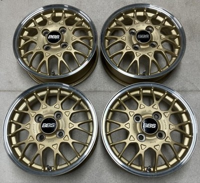 JDM Rare gold BBS 134-Wheel Set 4J +45 4H PCD100 FORGED Subaru genuine o (No Tires)