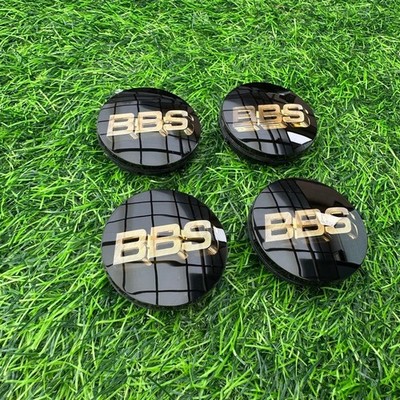 JDM BBS 56mm Center cap Genuine black gold (No Tires) - Image 2