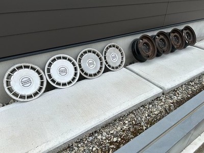 JDM VOLVO 240 Genuine Wheel Caps Set of 4 with Steel Wheels (No Tires)