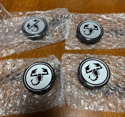 JDM Abarth Genuine Wheel Center Caps Set of 4 Individual (No Tires)