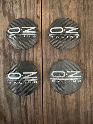 JDM OZ Racing Center Cap 4 Individual Set Carbon Fiber Look 54mm Diame (No Tires)