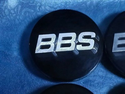 JDM BBS Wheel Center Caps 4-Individual Set Black 56.24.012 (No Tires) - Image 2