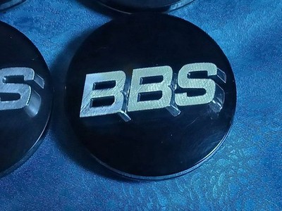 JDM BBS Wheel Center Caps 4-Individual Set Black 56.24.012 (No Tires) - Image 4