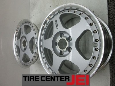 JDM 17 Koenig 7.5J +28 114.3 Desmond Used Aluminum Wheels 2-Wheel Set A (No Tires)
