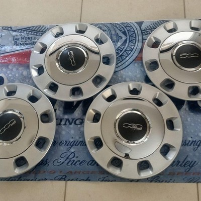 JDM 彡 FIAT 500 Genuine Chrome Wheel Caps Set of 4 14-inch (No Tires)