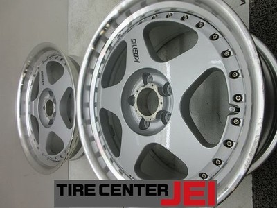 JDM 18 Koenig 9.5J +45 114.3 Desmond Used Aluminum Wheel 2-Wheel Set A1 (No Tires)