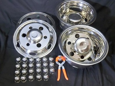 JDM Truck general-purpose stainless steel wheel liner cover 17.5 6-hol (No Tires)
