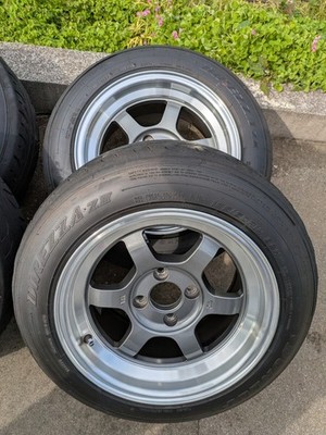 JDM RAYS Rays PCD100 4H 8J+25 TE37V 14-inch Used 185/60/14 4-Wheel Set B (No Tires) - Image 3
