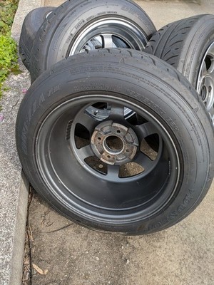 JDM RAYS Rays PCD100 4H 8J+25 TE37V 14-inch Used 185/60/14 4-Wheel Set B (No Tires) - Image 6