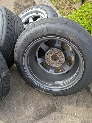 JDM RAYS Rays PCD100 4H 8J+25 TE37V 14-inch Used 185/60/14 4-Wheel Set B (No Tires) - Image 7