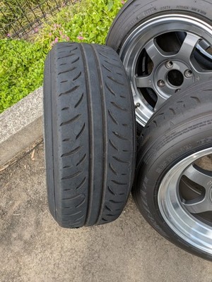 JDM RAYS Rays PCD100 4H 8J+25 TE37V 14-inch Used 185/60/14 4-Wheel Set B (No Tires) - Image 8