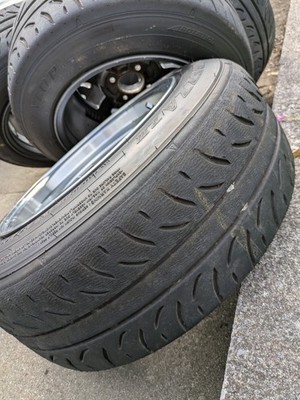 JDM RAYS Rays PCD100 4H 8J+25 TE37V 14-inch Used 185/60/14 4-Wheel Set B (No Tires) - Image 9