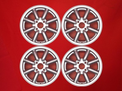 JDM BLACK RACING Used Aluminum Wheels 4-Wheel Set 6J 14-hole PCD100 +40 off (No Tires)