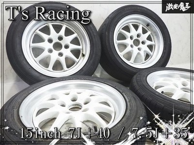 JDM T's Racing 15x7J+40 / 7.5J+35 5H/5-hole PCD114.3 Wheel 4-Wheel Set f (No Tires)