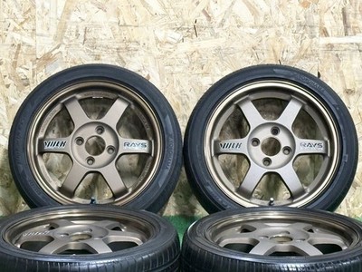 JDM For Customization RAYS VOLK RACING TE37 15in 5.5J +45 PCD100 blueE (No Tires)