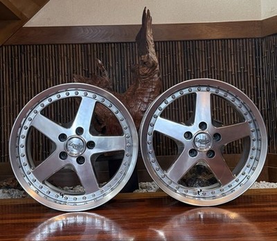 JDM Out of print WORK Equip square rim 3-piece 17-inch 8J +35 2-Wheel Set s (No Tires)