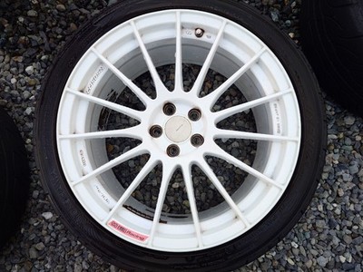 JDM Enkei RS05RR Rare White 18-inch PCD100-5H 9j+40 with tires NEOVA A (No Tires) - Image 2