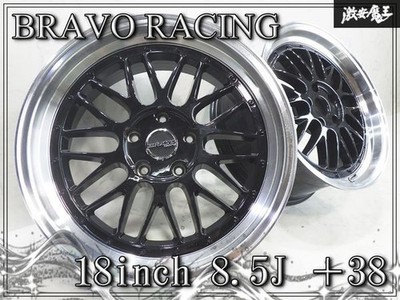 JDM "For drifting" BRAVO RACING 18x8.5J +38 5-hole PCD114.3 Mesh Wheel (No Tires)