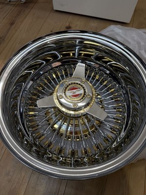 JDM Zenith wire wheel 3 bar 1372 spokes gold hub & nipples black hub r (No Tires) - Image 4