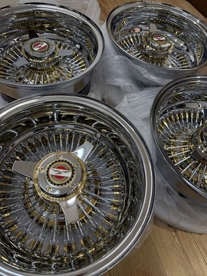JDM Zenith wire wheel 3 bar 1372 spokes gold hub & nipples black hub r (No Tires) - Image 9