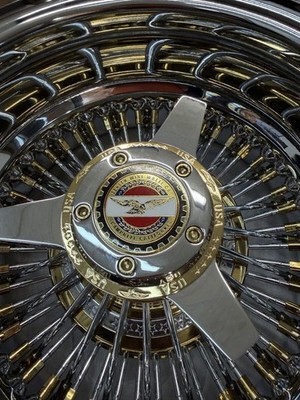 JDM Zenith wire wheel 3 bar 1372 spokes gold hub & nipples black hub r (No Tires) - Image 10