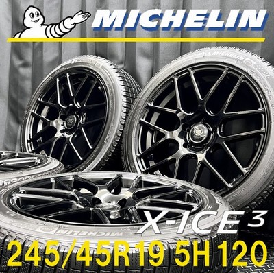 JDM Deep groove aftermarket wheels & 245/45R19 Michelin X-ICE3 4-Wheel Set B (No Tires)