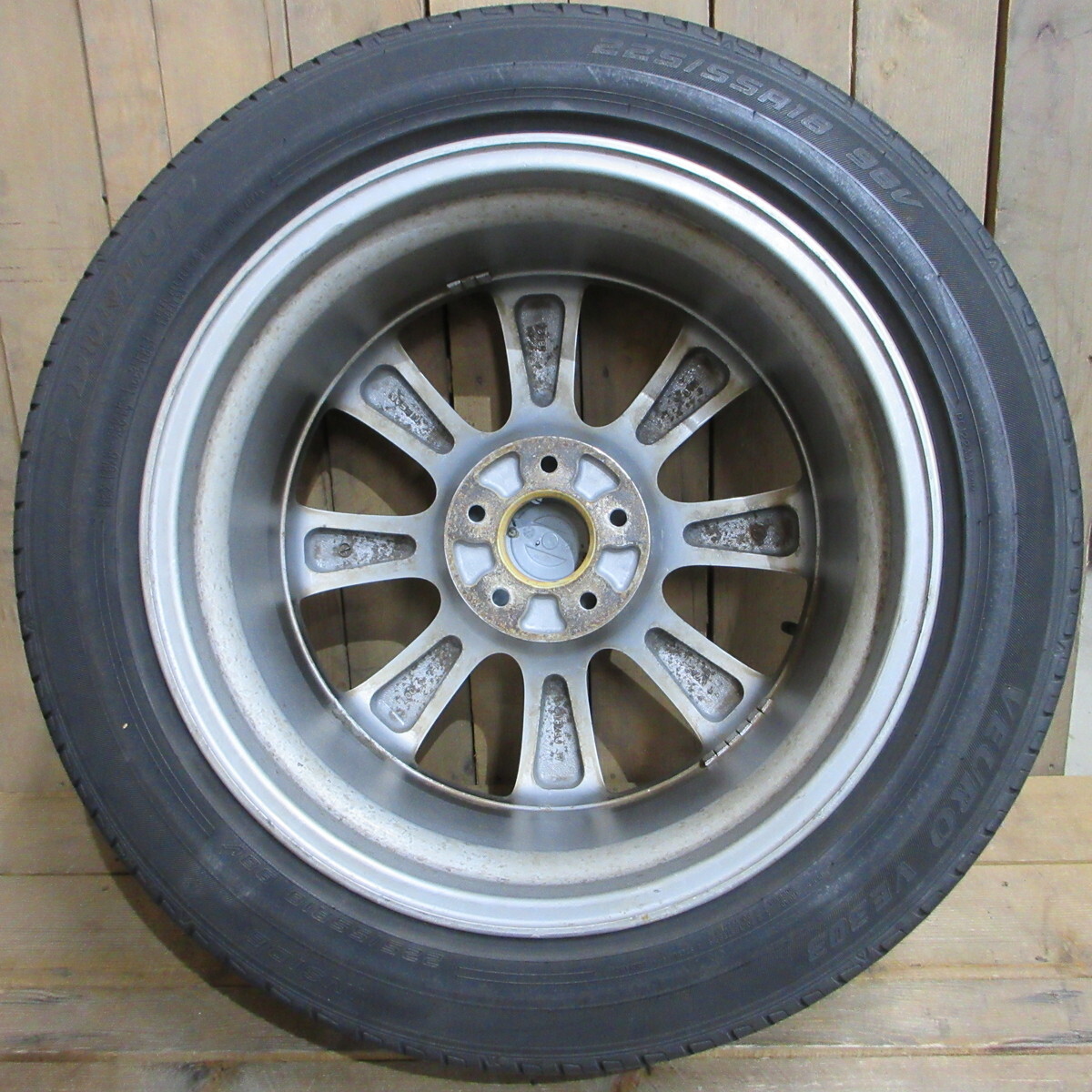 JDM NISSAN Skyline Black Suobar Genuine 18x8J+47 Dunlop VEURO VE303 225 (No Tires) - Image 8