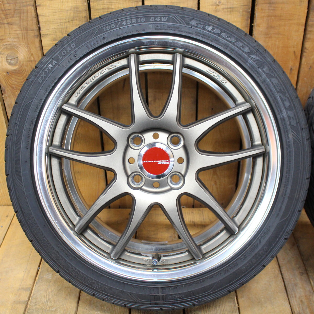 JDM Fit Demio Passo Vitz Note bB etc. WORK emotion CR2P 16x6.5J+48 Good (No Tires) - Image 3