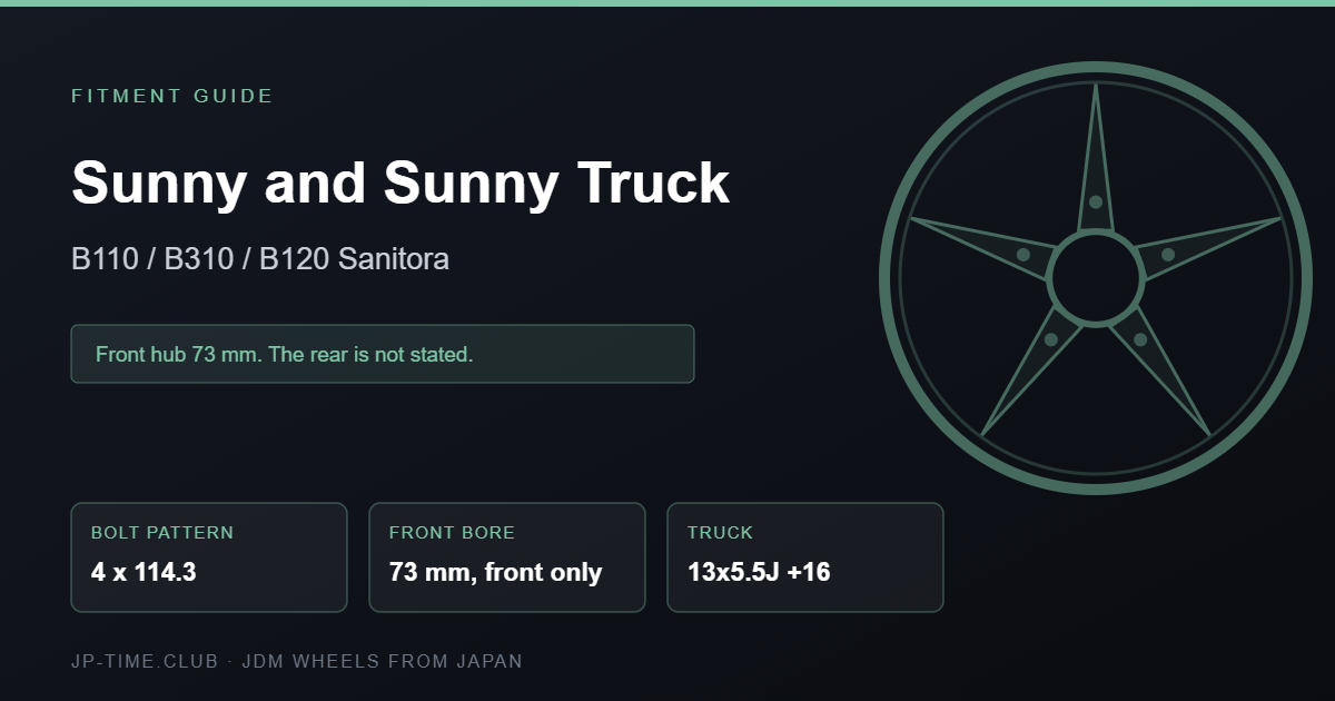 Datsun Sunny and Sunny Truck wheel fitment card