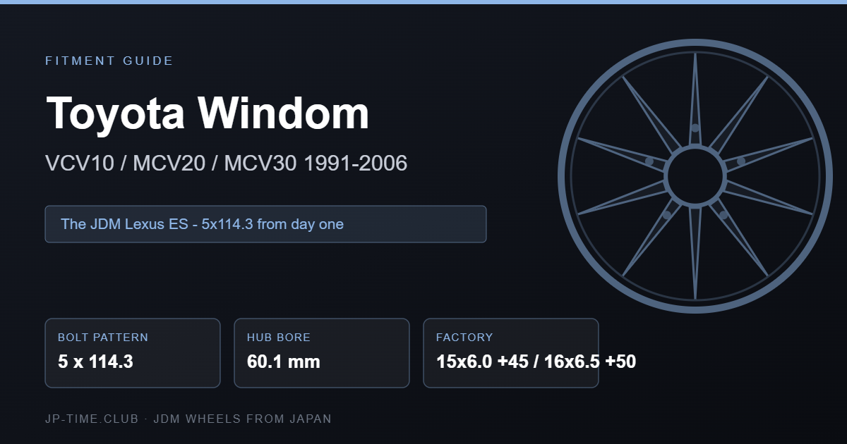 Toyota Windom wheel fitment specification card