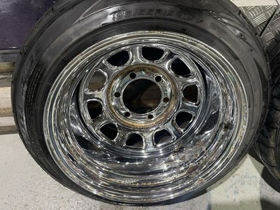 JDM Deep rim Daytona chrome wheels 154-Wheel Set 6 holes PCD 139.7 10J f (No Tires) - Image 3