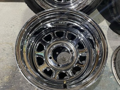 JDM Deep rim Daytona chrome wheels 154-Wheel Set 6 holes PCD 139.7 10J f (No Tires) - Image 4