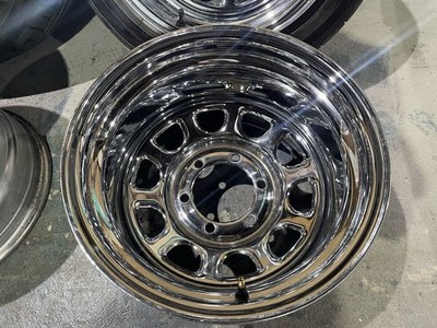 JDM Deep rim Daytona chrome wheels 154-Wheel Set 6 holes PCD 139.7 10J f (No Tires) - Image 5
