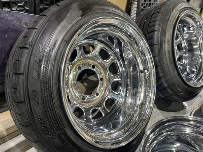 JDM Deep rim Daytona chrome wheels 154-Wheel Set 6 holes PCD 139.7 10J f (No Tires) - Image 8