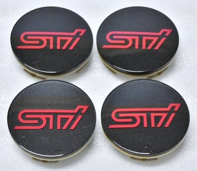 JDM Subaru STI Genuine Aluminum Wheel Center Caps 4 pieces CAP-A79 App (No Tires)
