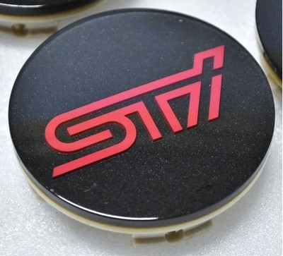 JDM Subaru STI Genuine Aluminum Wheel Center Caps 4 pieces CAP-A79 App (No Tires) - Image 2