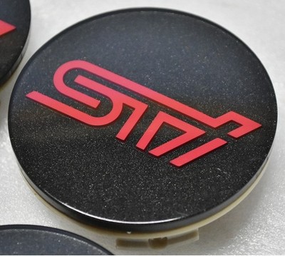 JDM Subaru STI Genuine Aluminum Wheel Center Caps 4 pieces CAP-A79 App (No Tires) - Image 5