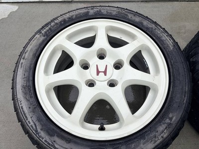 JDM RareEK9 Civic Type R Genuine Wheels ENKEI 15x6J +50 PCD114.3 5H 4Bo (No Tires) - Image 2