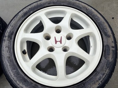 JDM RareEK9 Civic Type R Genuine Wheels ENKEI 15x6J +50 PCD114.3 5H 4Bo (No Tires) - Image 3