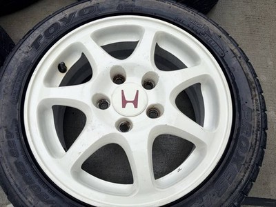 JDM RareEK9 Civic Type R Genuine Wheels ENKEI 15x6J +50 PCD114.3 5H 4Bo (No Tires) - Image 4