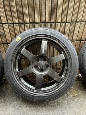 JDM Pick-up only: TE37 17-inch wheels 100-5H br RAYS (No Tires) - Image 4
