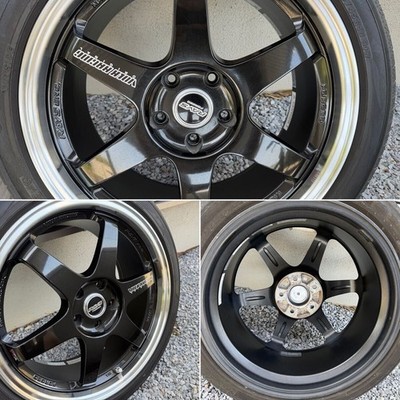 JDM Rare Rays VOLK RACING TE37 TTA black 18x8J +45 PCD114.3 No curb ra (No Tires)