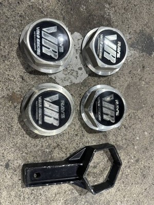 JDM Rare RAYS VOLK RACING Center cap 4 Individual + Hex wrench br RAYS (No Tires)