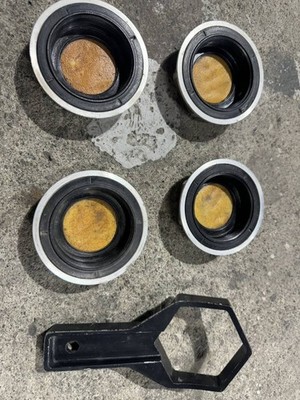 JDM Rare RAYS VOLK RACING Center cap 4 Individual + Hex wrench br RAYS (No Tires) - Image 2