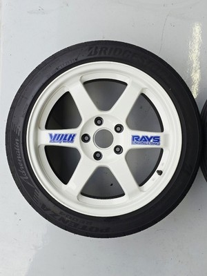 JDM TE37 RAYS VOLK RACING Rays 17x9J +40 PCD114.3 5-hole POTENZA RE004 (No Tires) - Image 2