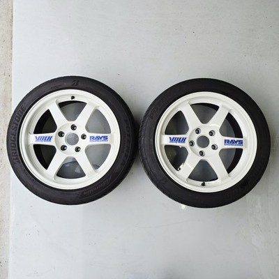 JDM TE37 RAYS VOLK RACING Rays 17x8J +40 PCD114.3 5-hole POTENZA RE004 (No Tires)