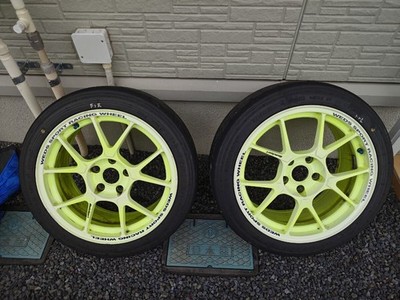 JDM Weds Sport TC-005 17x8J +38 5-hole PCD114.3 Fluorescent Yellow 2Boo (No Tires)
