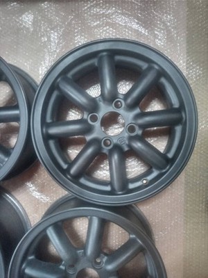 JDM Black Racing PCD100 4-hole 6.0J Eight-spoke wheels for Kei cars sm (No Tires) - Image 3